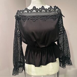 Self-Portrait Black Lace Off-Shoulder Blouse